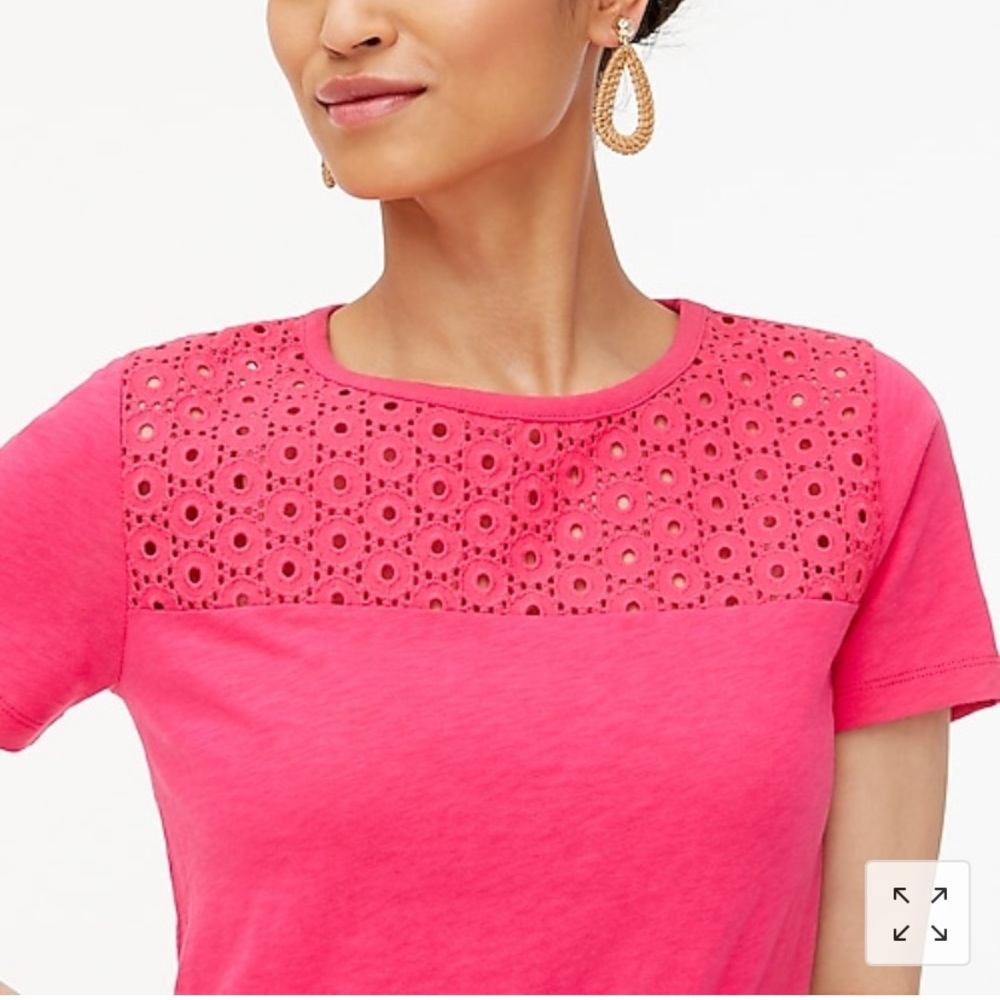 Eyelet-yoke Cotton Tee | J.Crew Factory